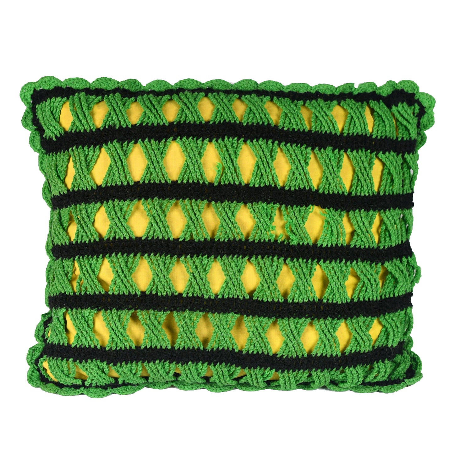 Coussin croix vertes