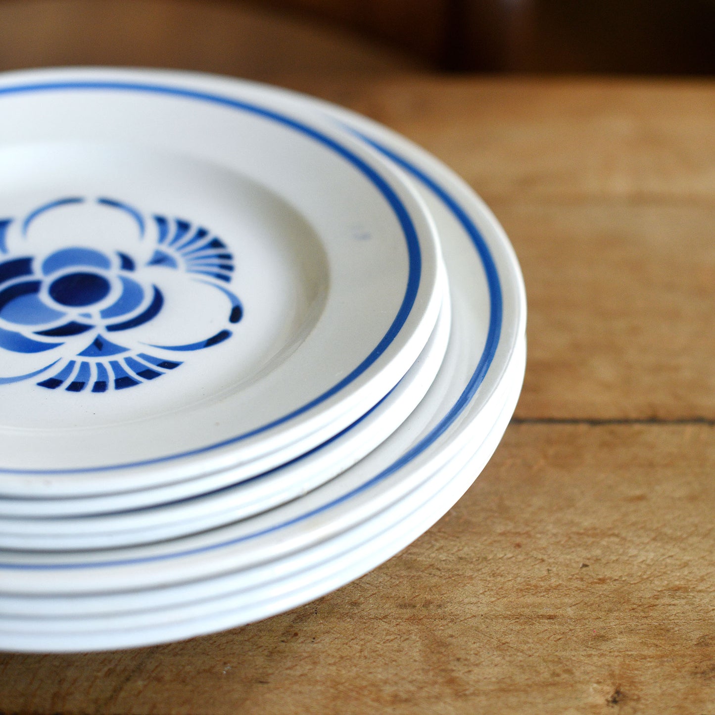 8 assiettes bleues
