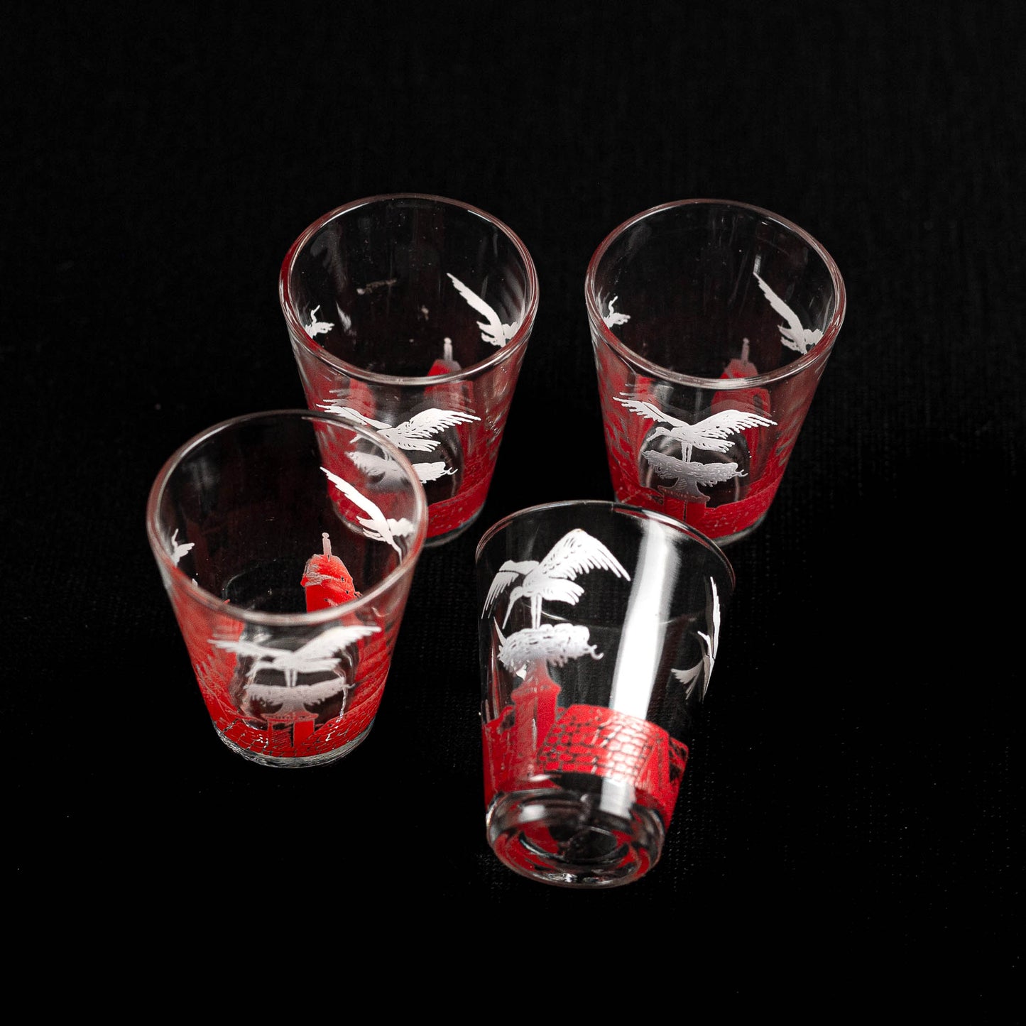 4 verres aux cigognes